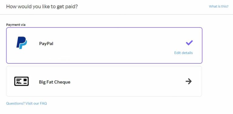 Rakuten.ca 的支付方式只有 PayPal 和支票