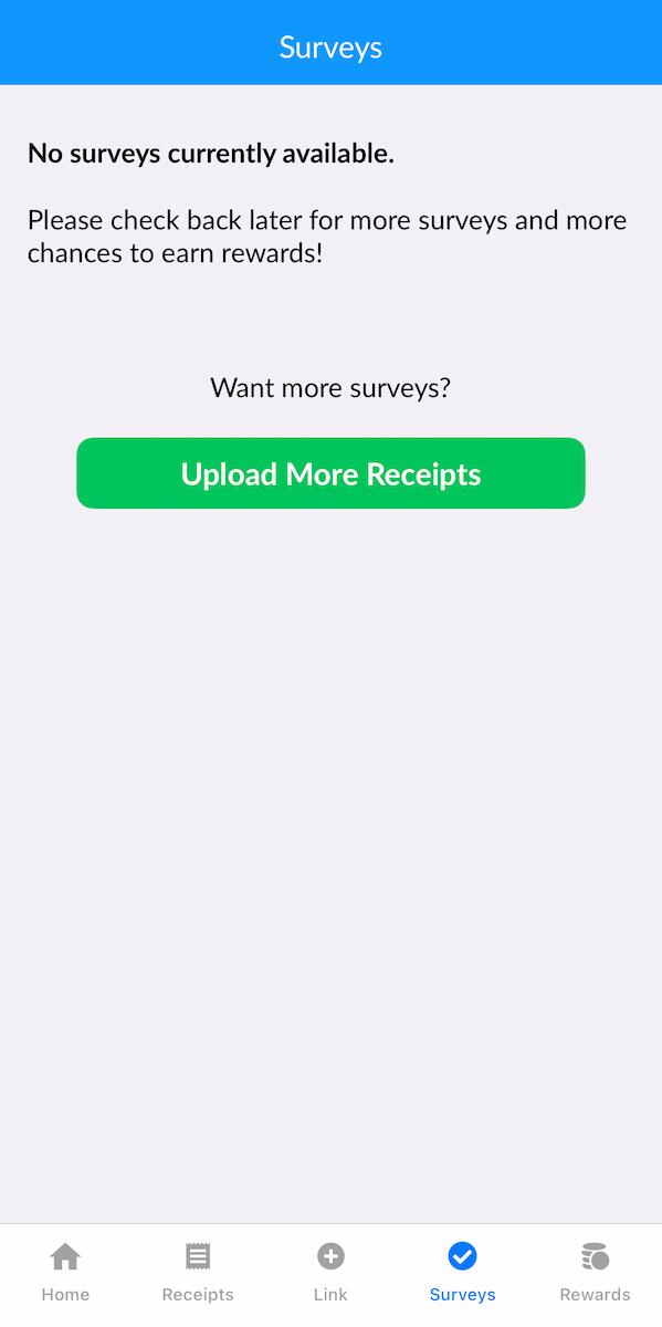 Receipt Hog app 中問卷調查的頁面